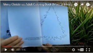 screen capture from video of adult coloring book for christmas