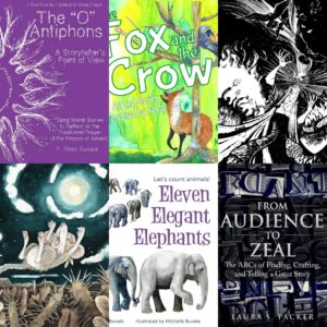 a picture of the covers of books coming from the small tooth dog publishing group including o antiphons, the fox and crow, maggots and crows, the woodrat and coyote, eleven elegant elephants and audience to zeal
